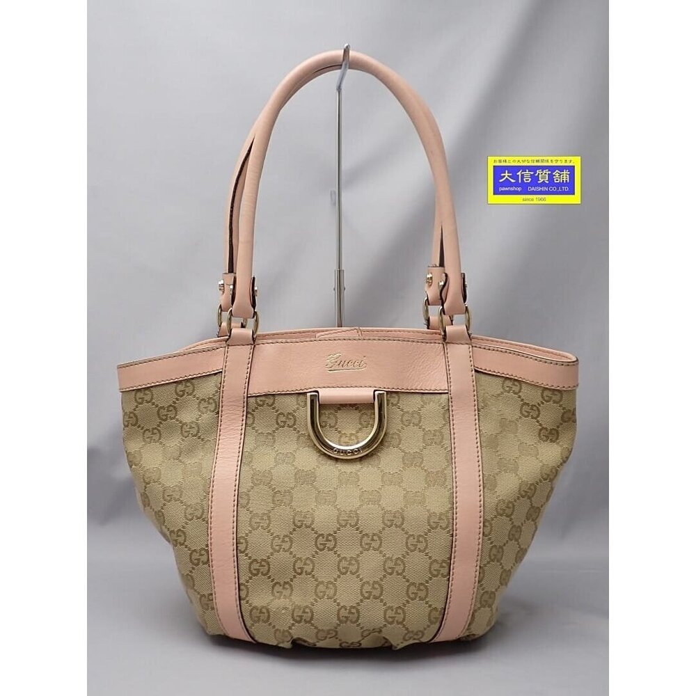 GUCCI Handbag GG Canvas Beige Pink